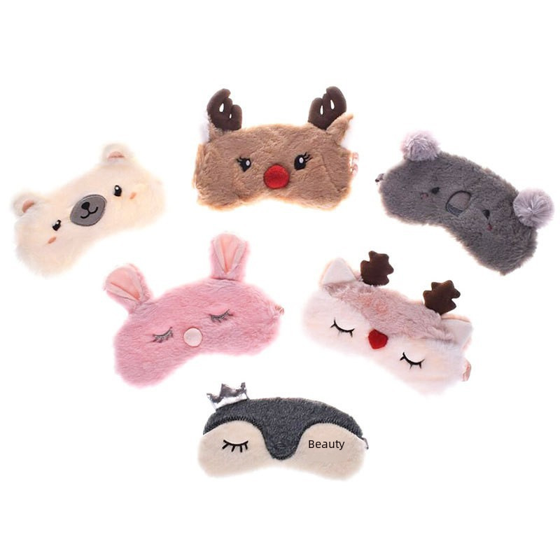 日系软绵绵超萌企鹅眼罩毛绒透气棉可爱卡通卖萌遮光眼罩男女儿童