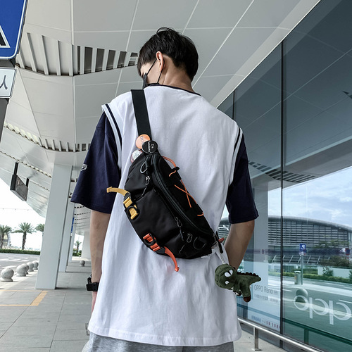 Crossbody bag for men, ins fashion small bag, casual trendy brand chest bag, student waist bag, Japanese style nylon shoulder bag for women