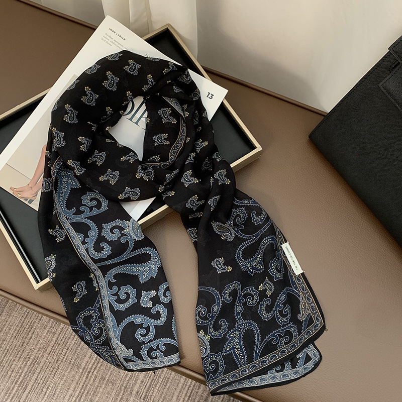 Bufanda de seda, sentido avanzado, todo fósforo, nuevo estilo multiusos, lunares, rosa, cuello, bufanda, bufanda, pañuelo, cinturón para el cabello, cinturón decorativo