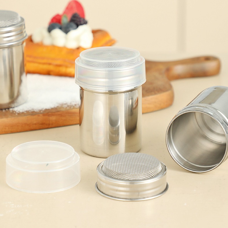 304 polvo de azúcar de acero inoxidable tamiz Matcha polvo de cacao polvo de café puede harina tamiz cocina pastel hornear herramienta