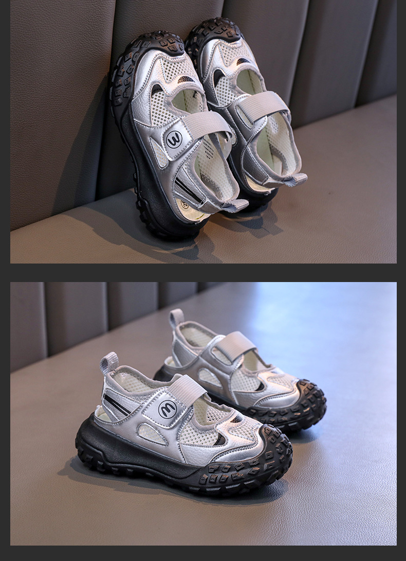 Kids Outdoor Sport Sandals With Closed Toe And Adjustable Straps_voghion.com