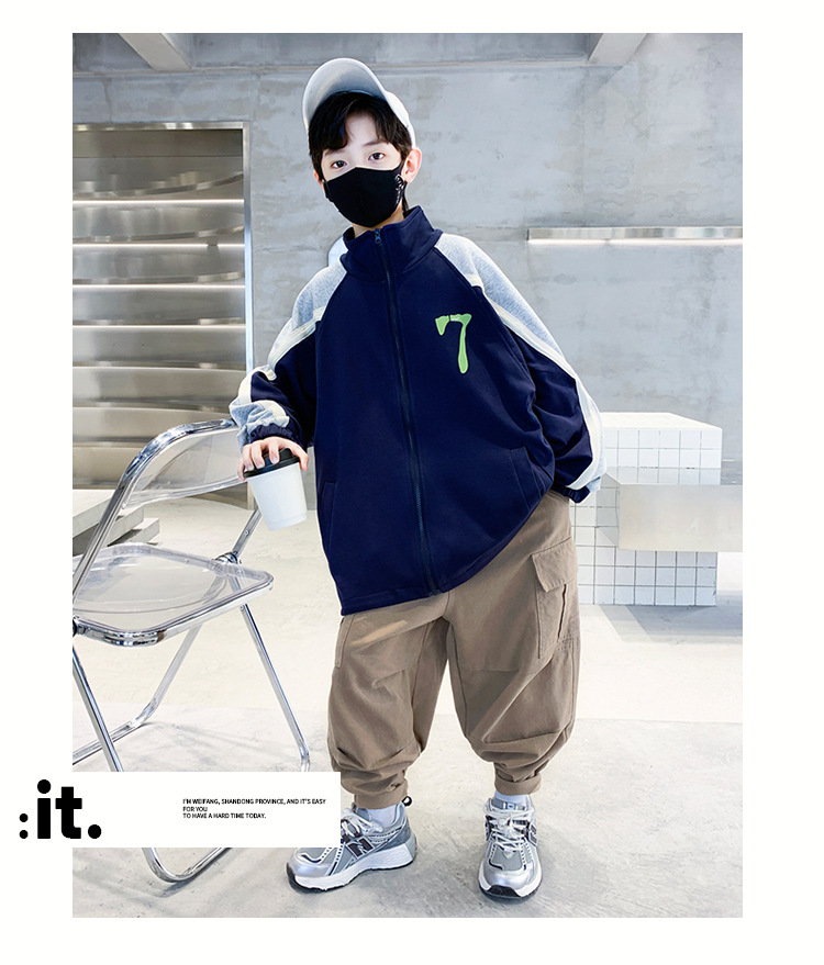 2023 New Boys' Printed Long sleeved Windbreaker South Korean Children's Foreign Style Jacket_voghion.com