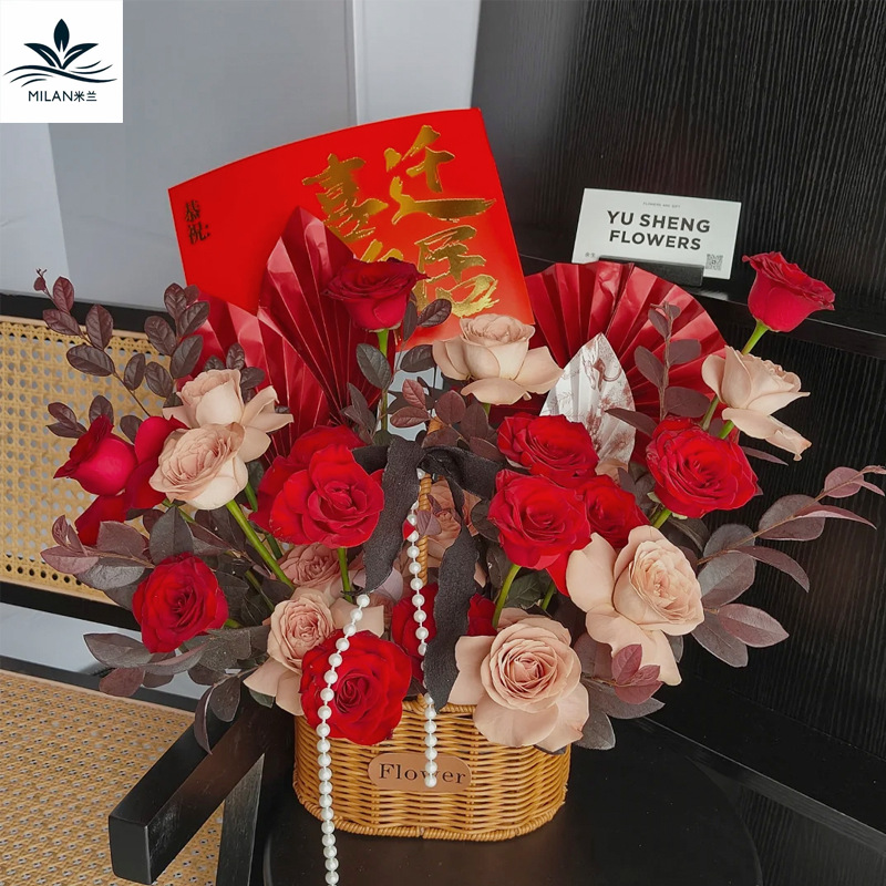 Guofeng estampado tarjeta de Año Nuevo despierta león tarjeta colgante estilo chino de apertura tarjeta de felicitación tarjeta de felicitación de vacaciones canasta de flores de apertura