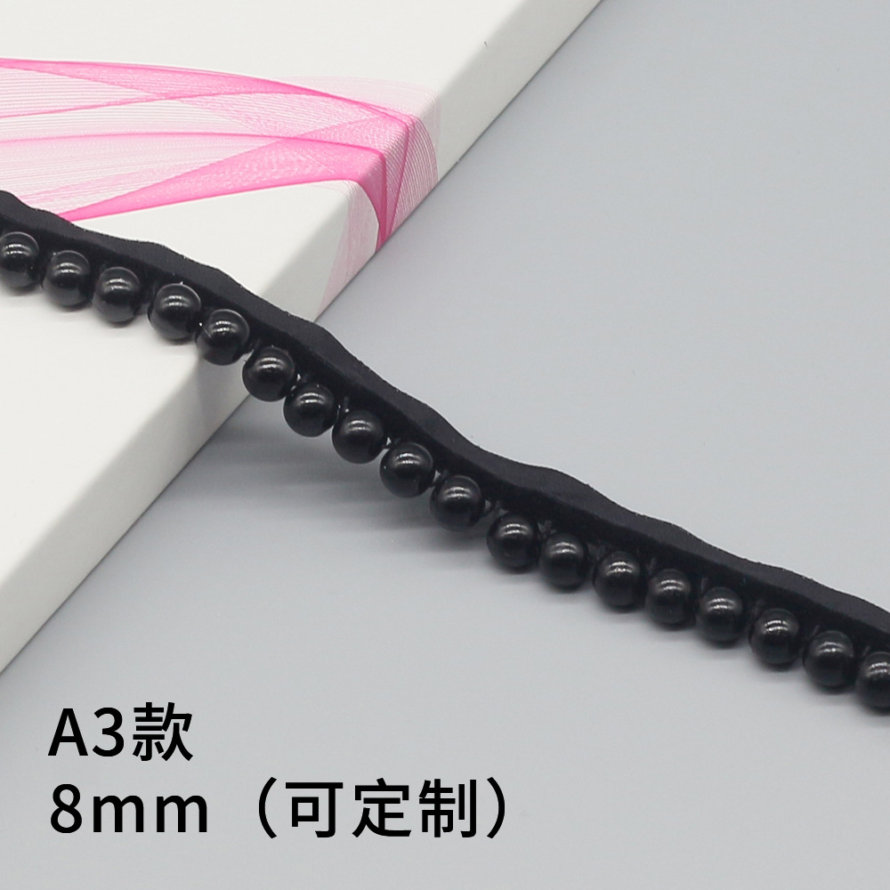 A3 #8mm 블랙 비드 블랙 밴드