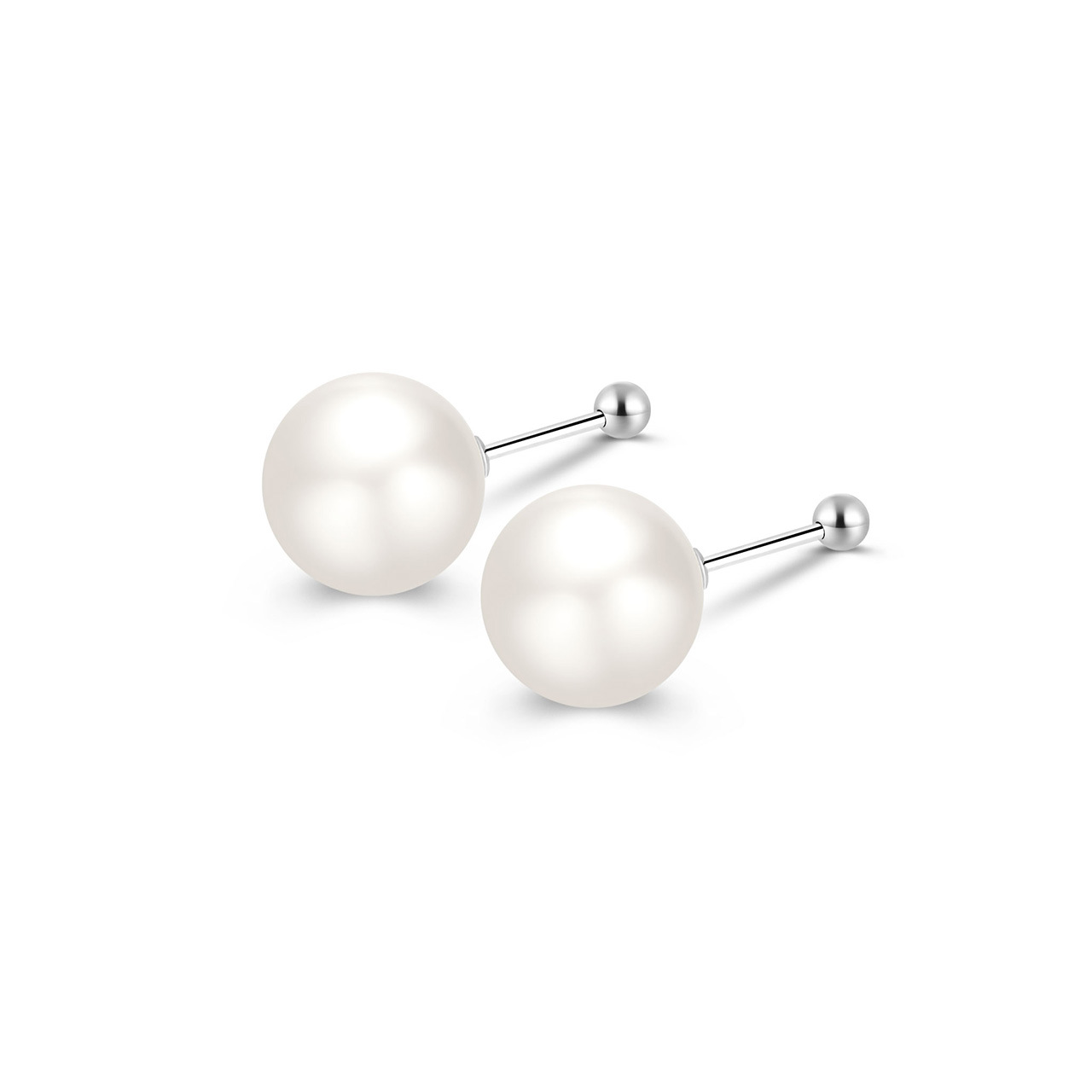 Fashion Geometric Sterling Silver Plating Artificial Pearls Ear Studs 1 Pair display picture 3