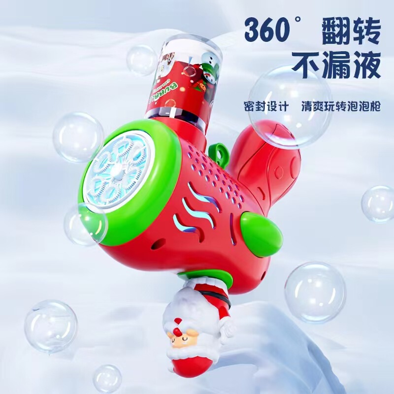 网红圣诞泡泡机电动加特林泡泡枪儿童吹泡泡玩具跨境户外摆摊批发|undefined