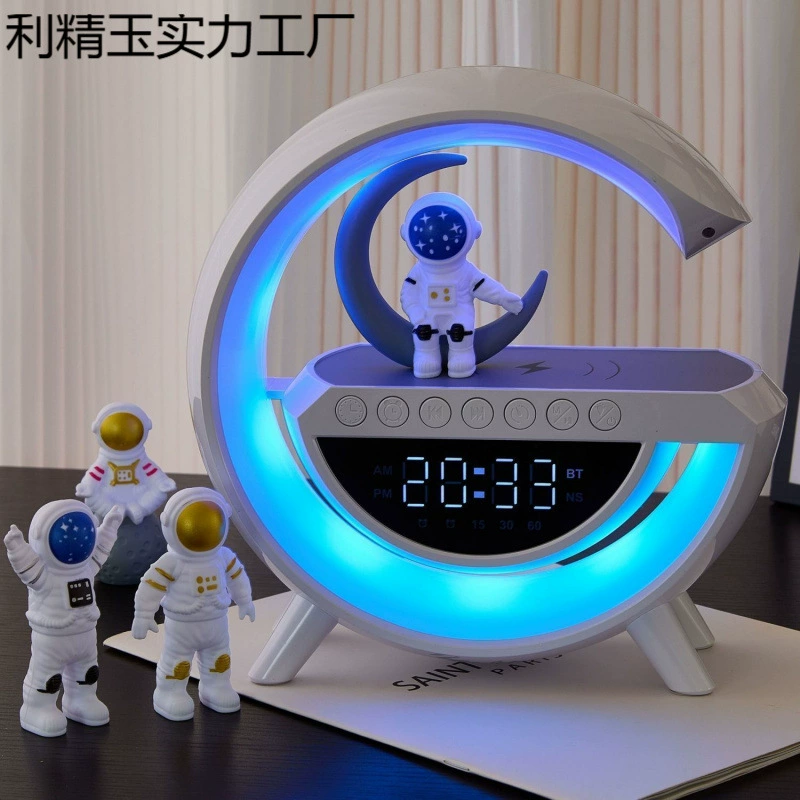 Беспроводная зарядка, Bluetooth-колонка, многофункциональный будильник, ночник, подарок для мальчиков, новый портативный домашний трансграничный продукт