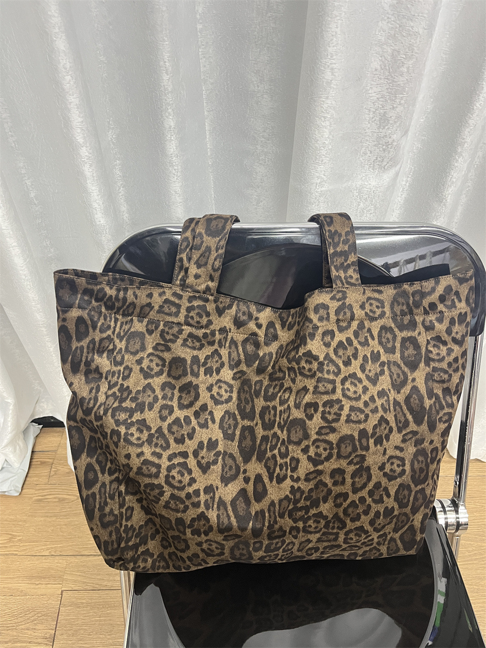 Korean Style High-Texture Suede Leopard Print Tote Bag - Autumn/Winter Thickened Large Capacity Women's Handbag - Thumbnail 7
