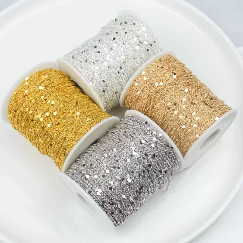 DIY chain pure copper dot rhinestone chain fine chain shimmering high-temperature color retention accessory pin tassel material