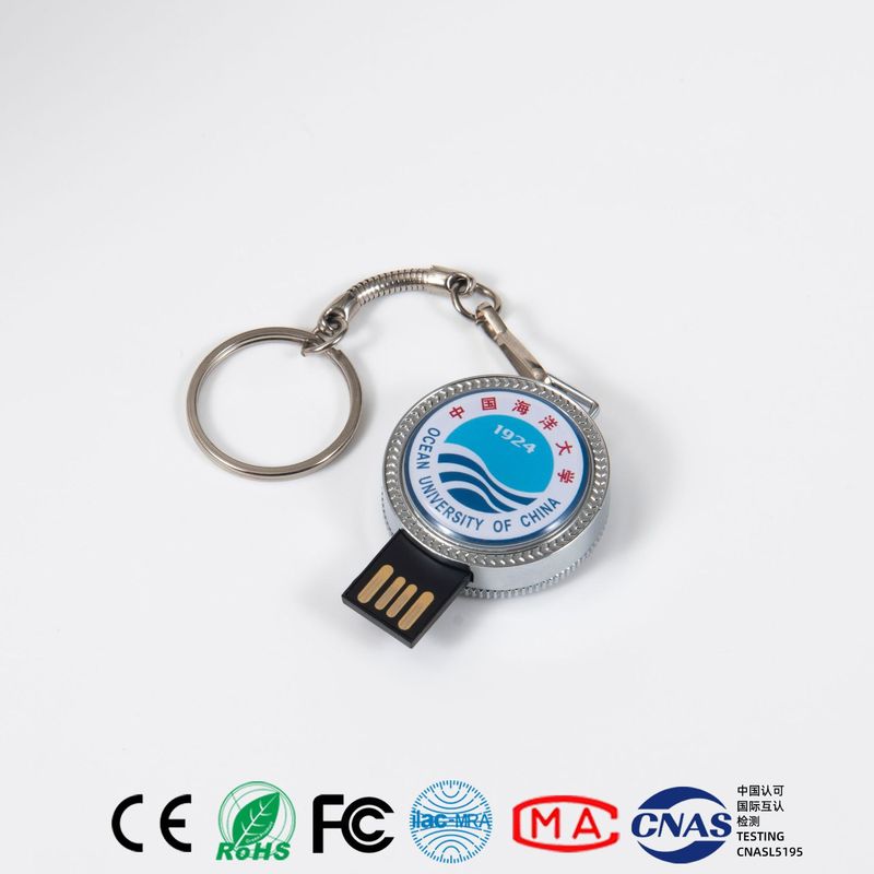 校徽优盘64g圆形金属旋转u盘32G存储usb大容量工厂批发印logo图案|undefined