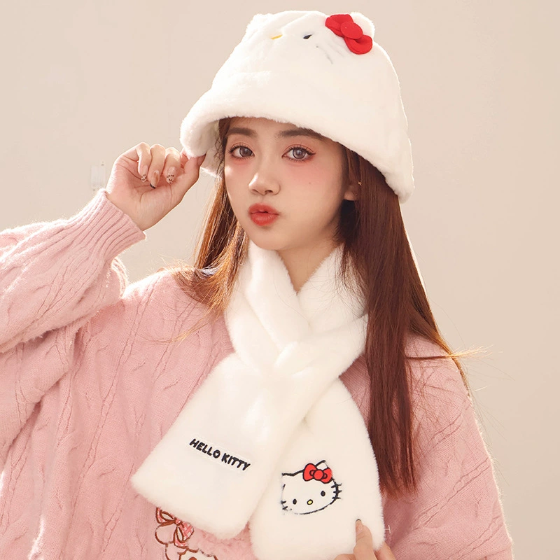 Hello Kitty, милый тёплый бархатный колпак