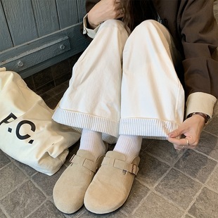 2062# Pregnant Women's Casual Pants Drawstring Wide-leg Pants Autumn Casual Straight Pants Outer Wear Loose Non-abdominal Long Pants