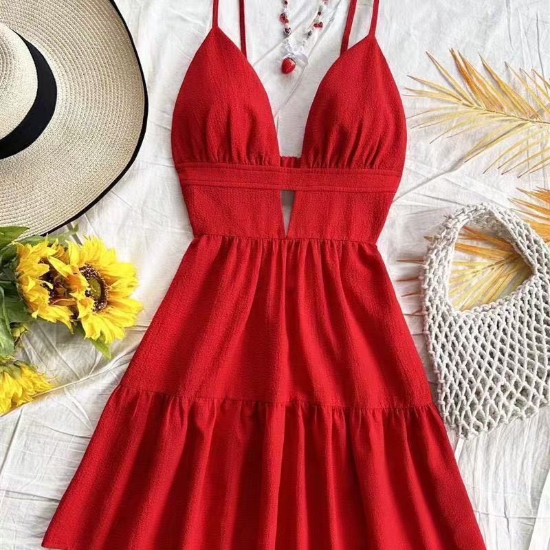 2025 Amazon Cross-Border European and American Summer Vacation Leopard Print Dress, Backless Short Dress, Slimming, Pure and Sexy Style
