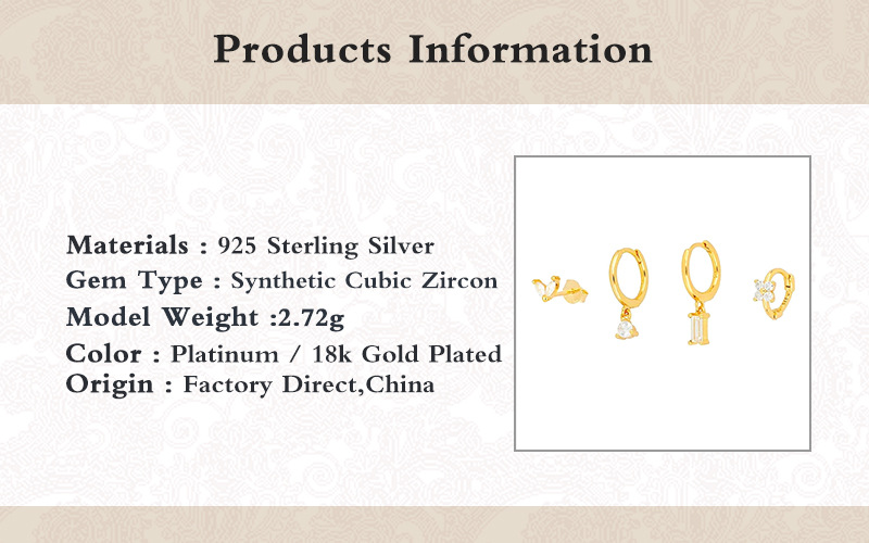 4g Weight 925 Sterling Silver Ear Needle Material 18K Gold Plated Plating Material Drop Earrings, Earrings, Ear Studs Classification 1 Set Quantity Date, Tea Party Occasion Copper Material Geometric Pattern All Seasons Season Women's Gender Elegant, Shiny Style 1 Set Elegant Shiny Geometric Copper 18K Gold Plated Drop Earrings Earrings Ear Studs 5