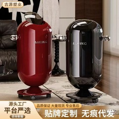 严选摇盖垃圾桶高级感加厚纸篓家用大容量带轮翻盖式免弯腰收纳桶