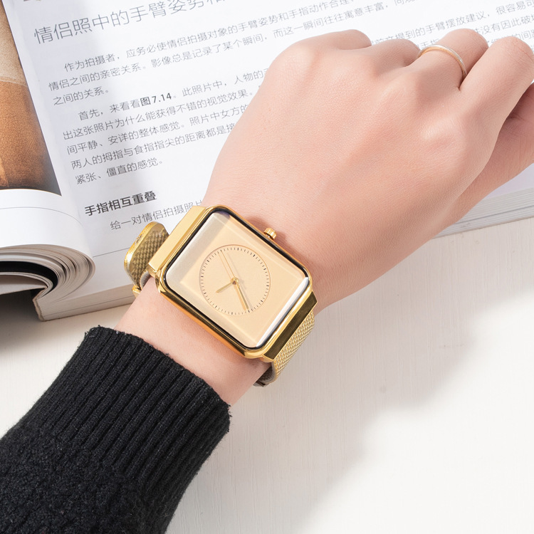 Simple Casual Apple Sports Watch for Boys and Girls Fashion Quartz Fashion Watch Korean Style Silicone Tape Watch