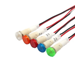 10mm Plastic with Wire Indicator Light Mini Small Power Display Light 5V12V Red Steam Machine Light