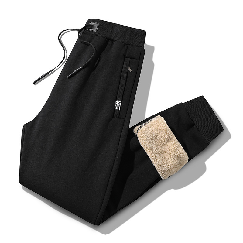 Pantalones de algodón para hombres, pantalones casuales de otoño y invierno, nuevos pantalones de cachemira de tamaño grande, pantalones elásticos de cordero, pantalones cálidos image 7