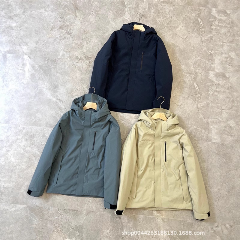 Winter New Men's Three-Color Hooded Goose down Jacket Outdoor Rain and Snow Protection