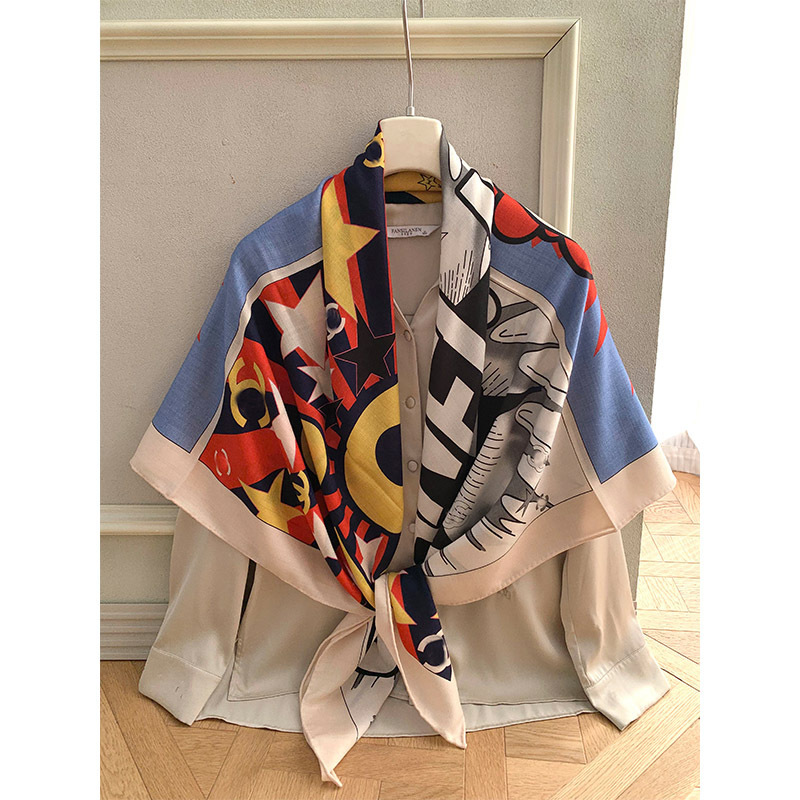 2026 New Color-Block Twill Silk Cashmere Scarf, Air-Conditioned Room Shawl, 140cm Wrap Scarf, Versatile for Fashionable Girls 2026 New Color-Block Twill Silk Cashmere Scarf, Air-Conditioned Room Shawl, 140cm Wrap Scarf, Versatile for Fashionable Girls