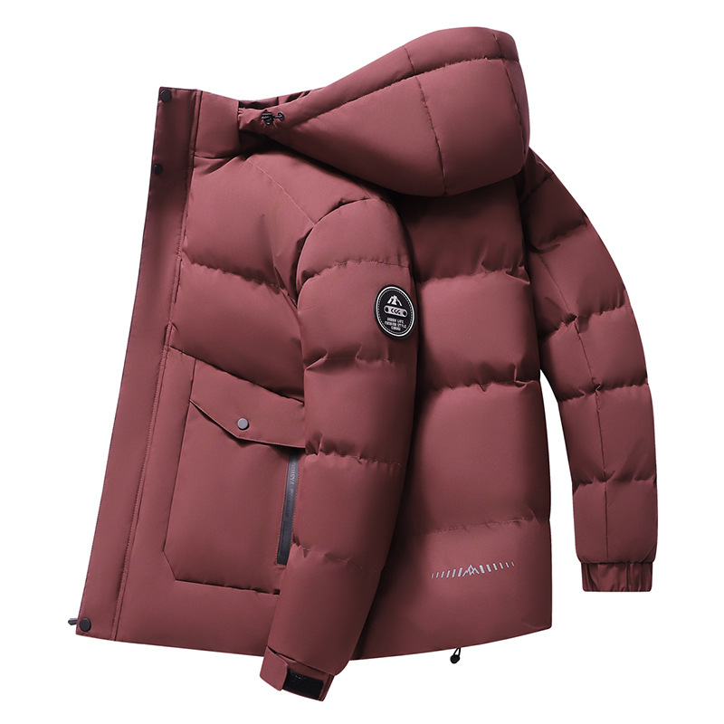 New, high-quality, thickened, and warm hooded cotton jacket for men, featuring a loose fit, graphene insulation, and a premium feel