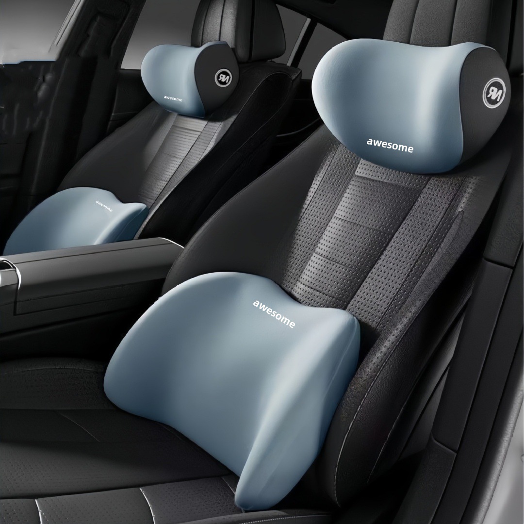 Car Lumbar Support Cushion Seat Backrest Headrest for Driver