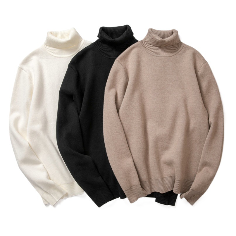 2025秋冬新作 ハイネックセーター メンズ 韓国風 ニットセーター インナー ベースレイヤー 裏起毛 厚手 長袖