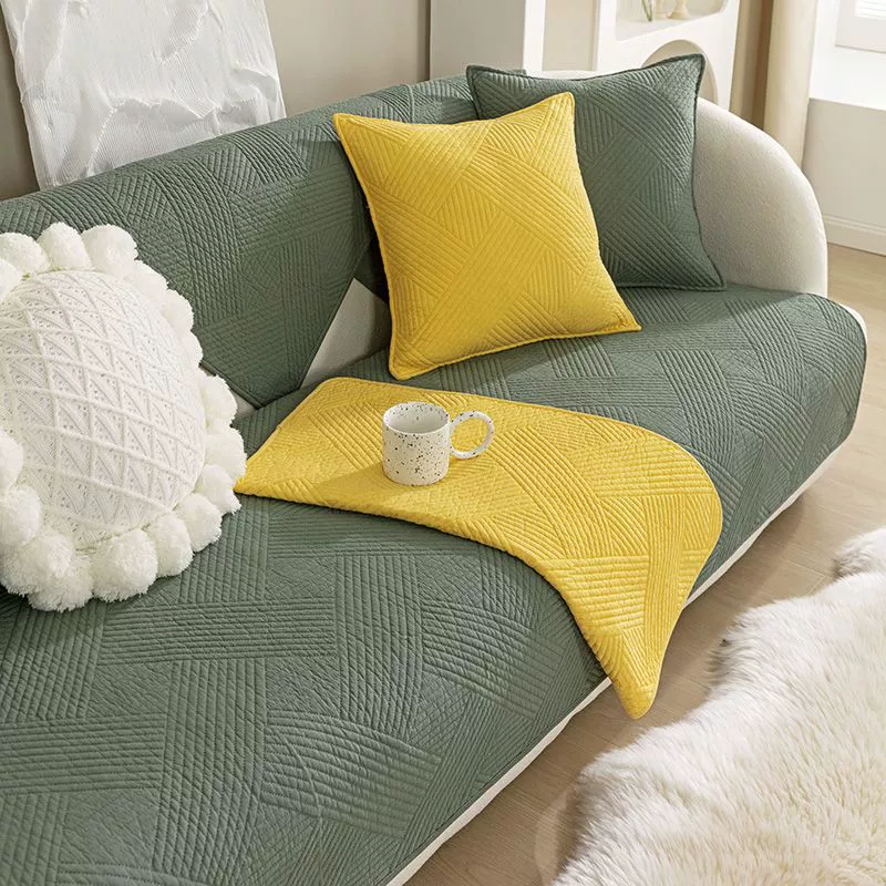 Beige sofa, universal non-slip modern pillow