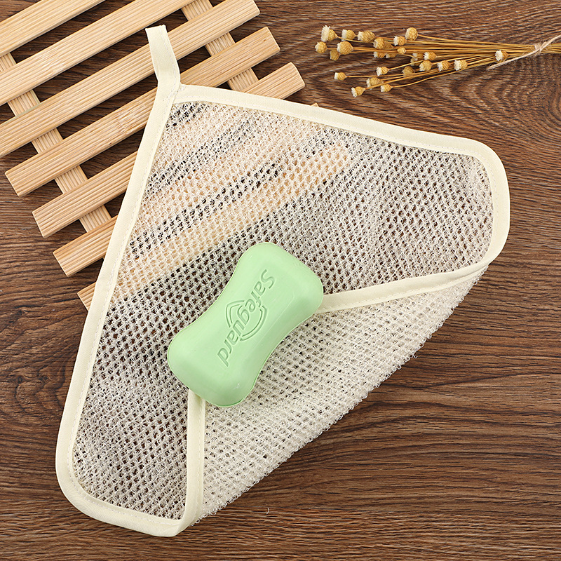 Toalla cuadrada de doble capa de nylon artefacto de baño de los hombres espuma toalla cuadrada de limpieza de la piel de las mujeres BOLA DE BAÑO plegable 22X26