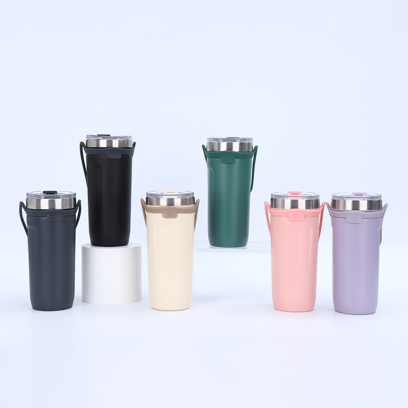 新しいシリコーンポータブルコーヒーカップ 304 ステンレス鋼二層真空断熱カップポータブルカーカップ卸売|undefined