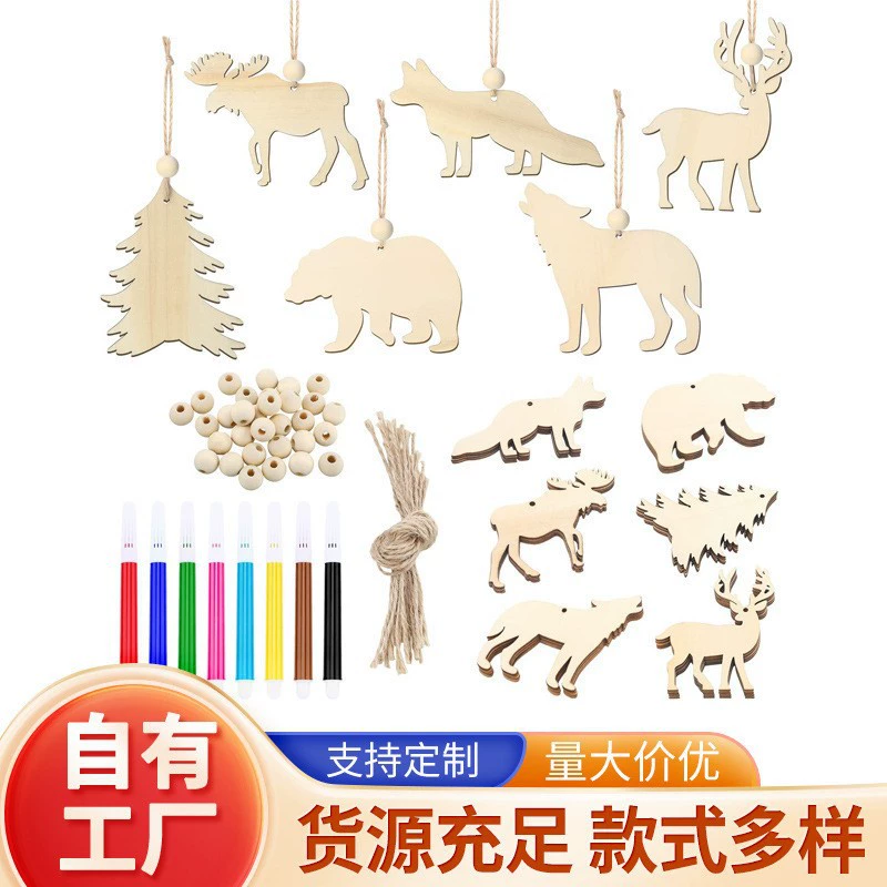 Рождественские подвески из заготовок дерева для творчества, оптом, для вечеринок, изысканные подвески, украшения для елки