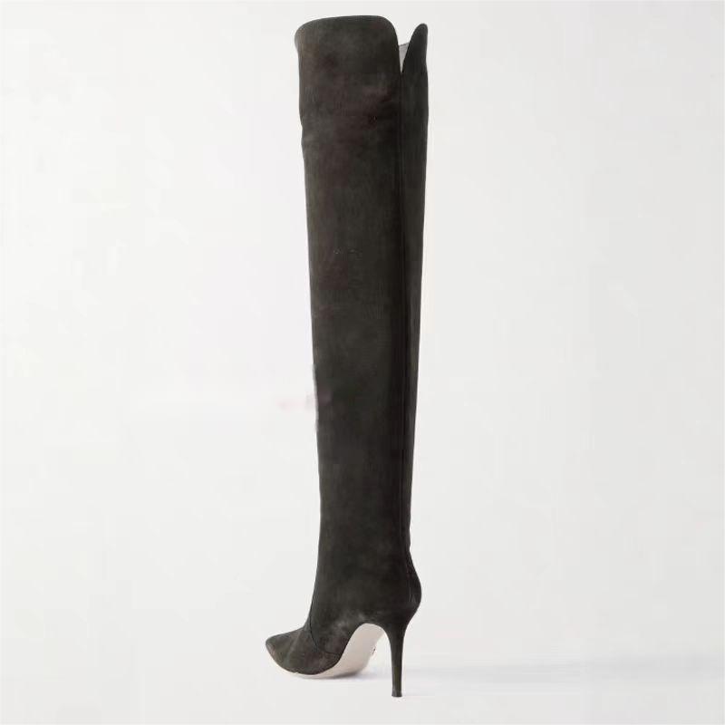 跨境外贸冬欧美时装靴 尖头套筒细跟靴 走秀外贸女鞋大码boots|undefined