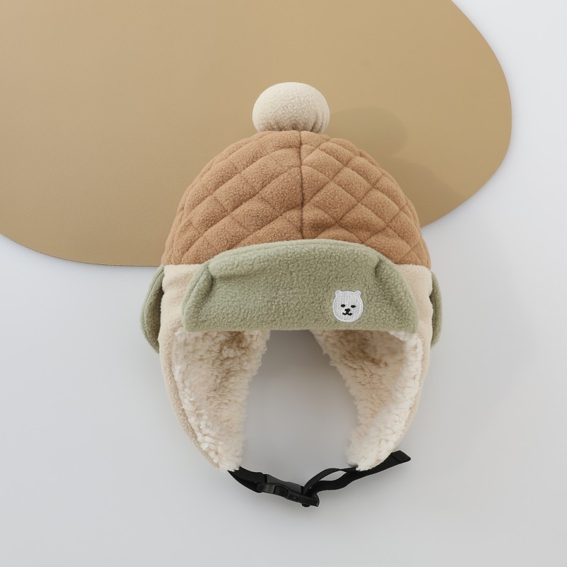 Sombrero para bebés otoño y invierno de moda coreana para bebés pequeños con gorras de lana para niños calientes de invierno gorras de protección contra el viento