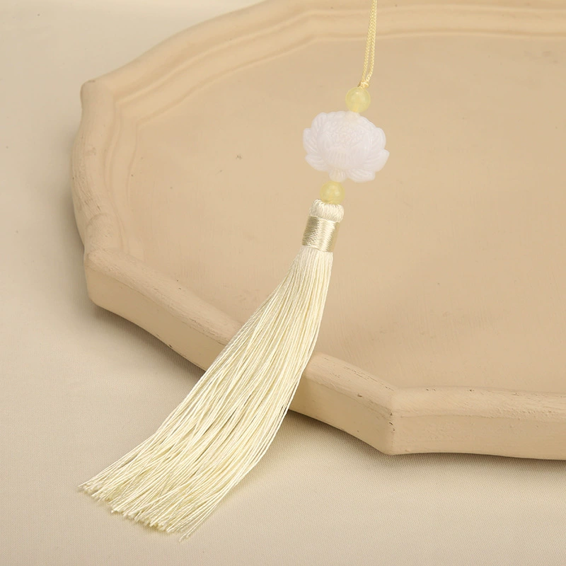 Double-sided pendant white jade with tassels, decorations, accessory, accessories