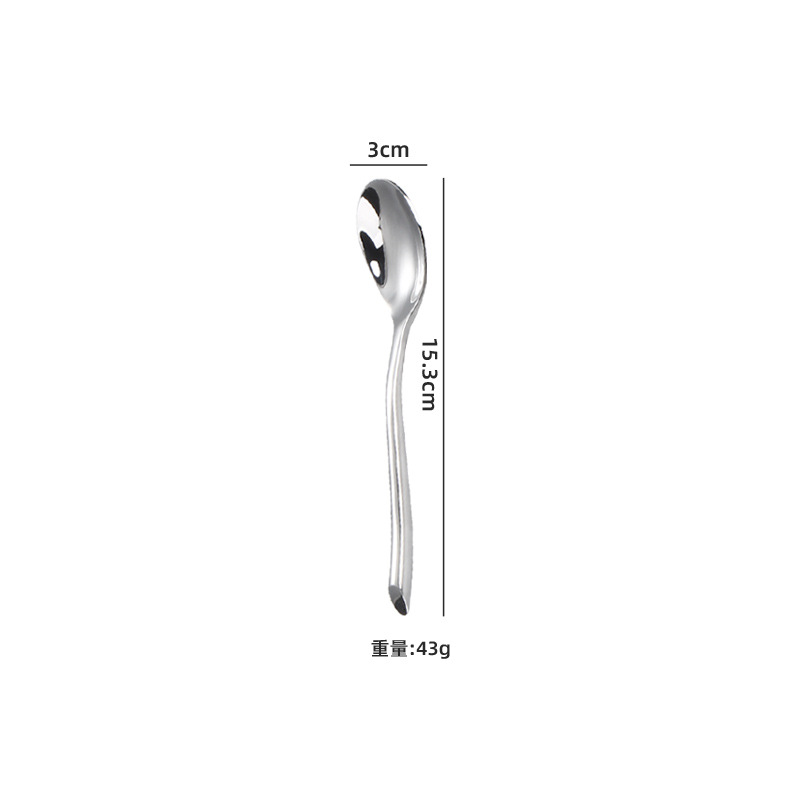 은색 경사 꼬리 티스푼