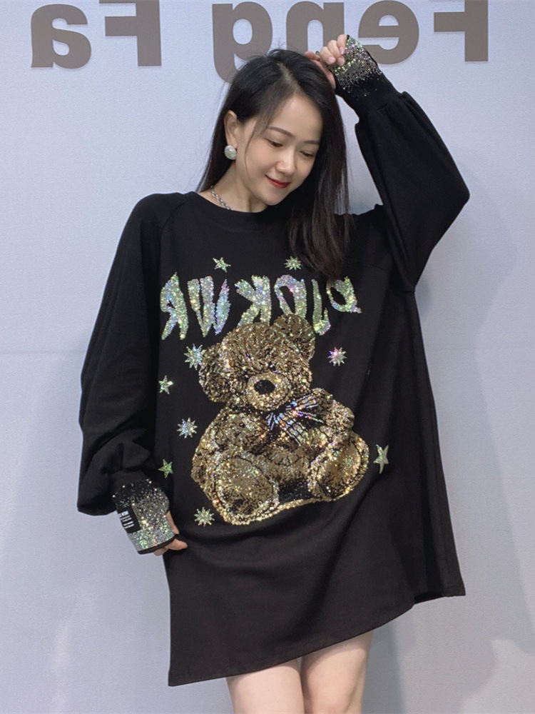 marca de moda de mujer 200 kg grasa MM jerry camiseta de manga larga para mujeres aumentando el peso de la ropa de invierno de manga larga