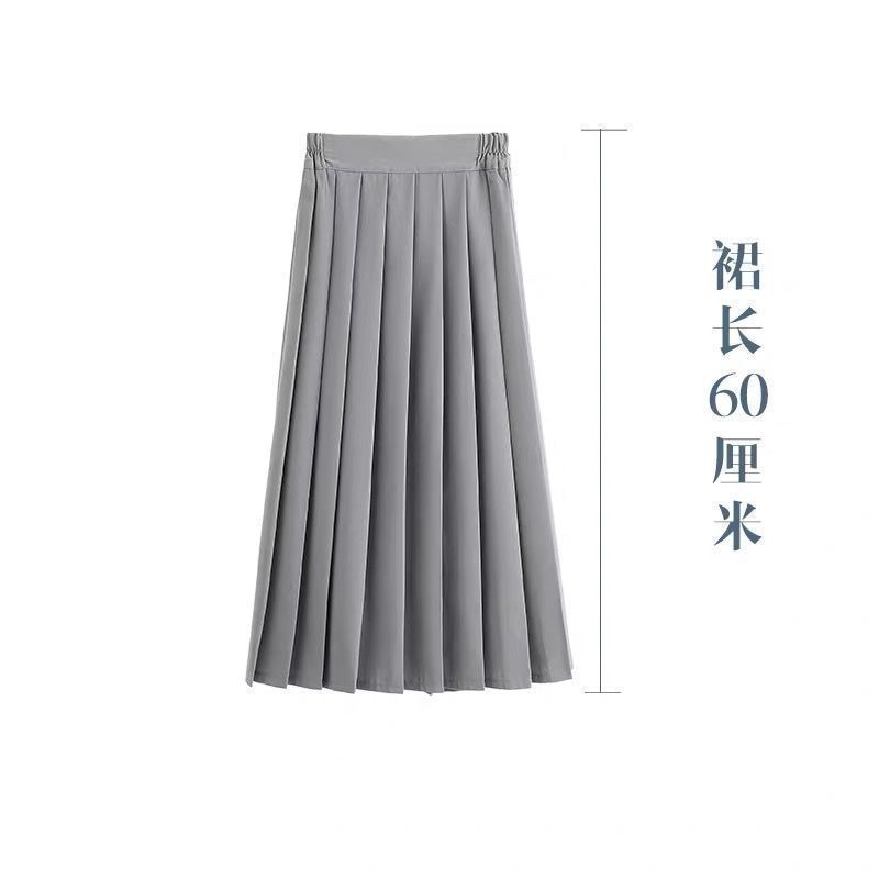 Japanese-Style Jk Uniform Sweet Skirt Versatile College Style Class Uniform Black Pleated Short Skirt Mid-Length Skirt Plus-Size Half Skirt for Women
