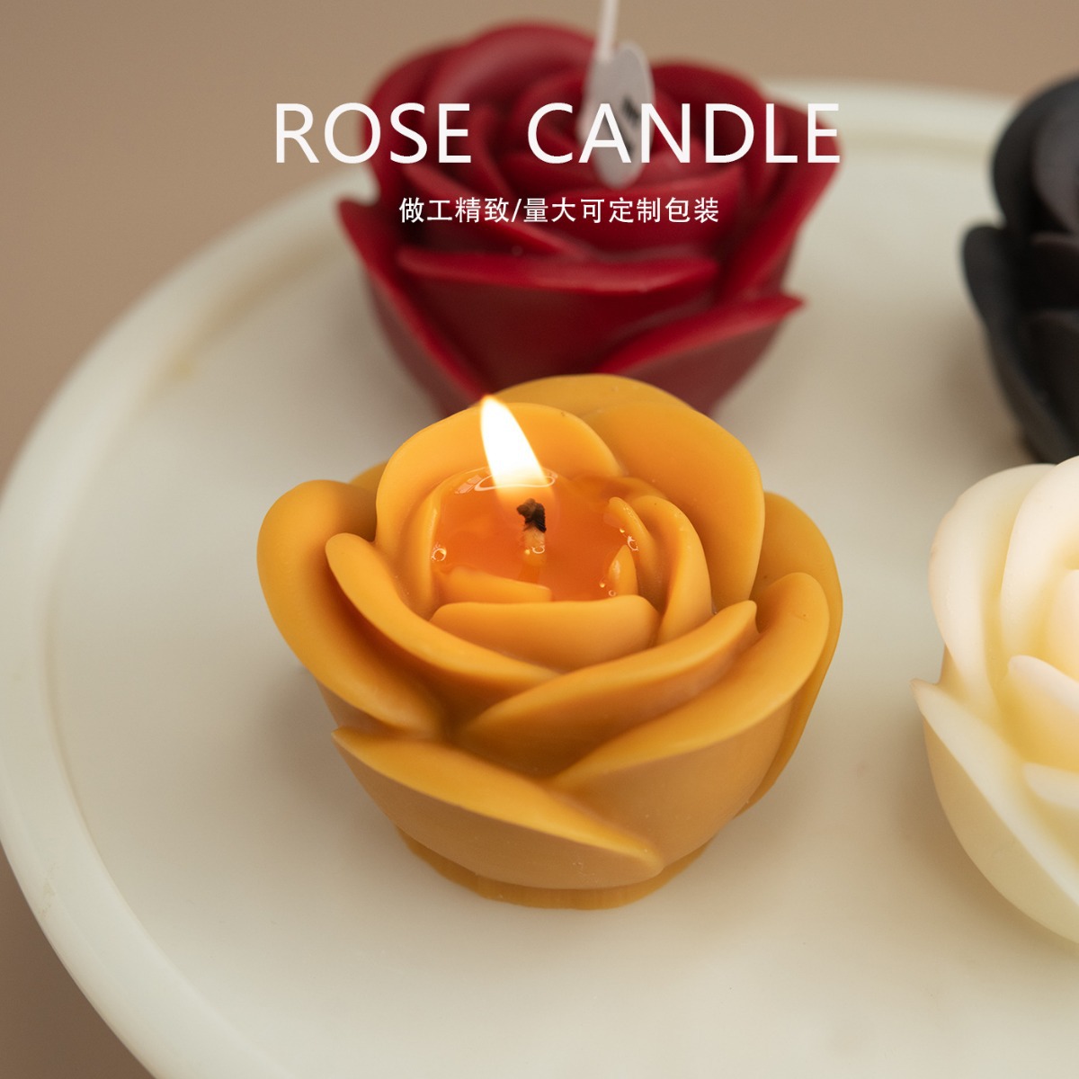 Vela perfumada en forma de rosa más vendida transfronteriza, decoración romántica a la luz de las velas, acompañamiento de boda, regalo del día de San Valentín