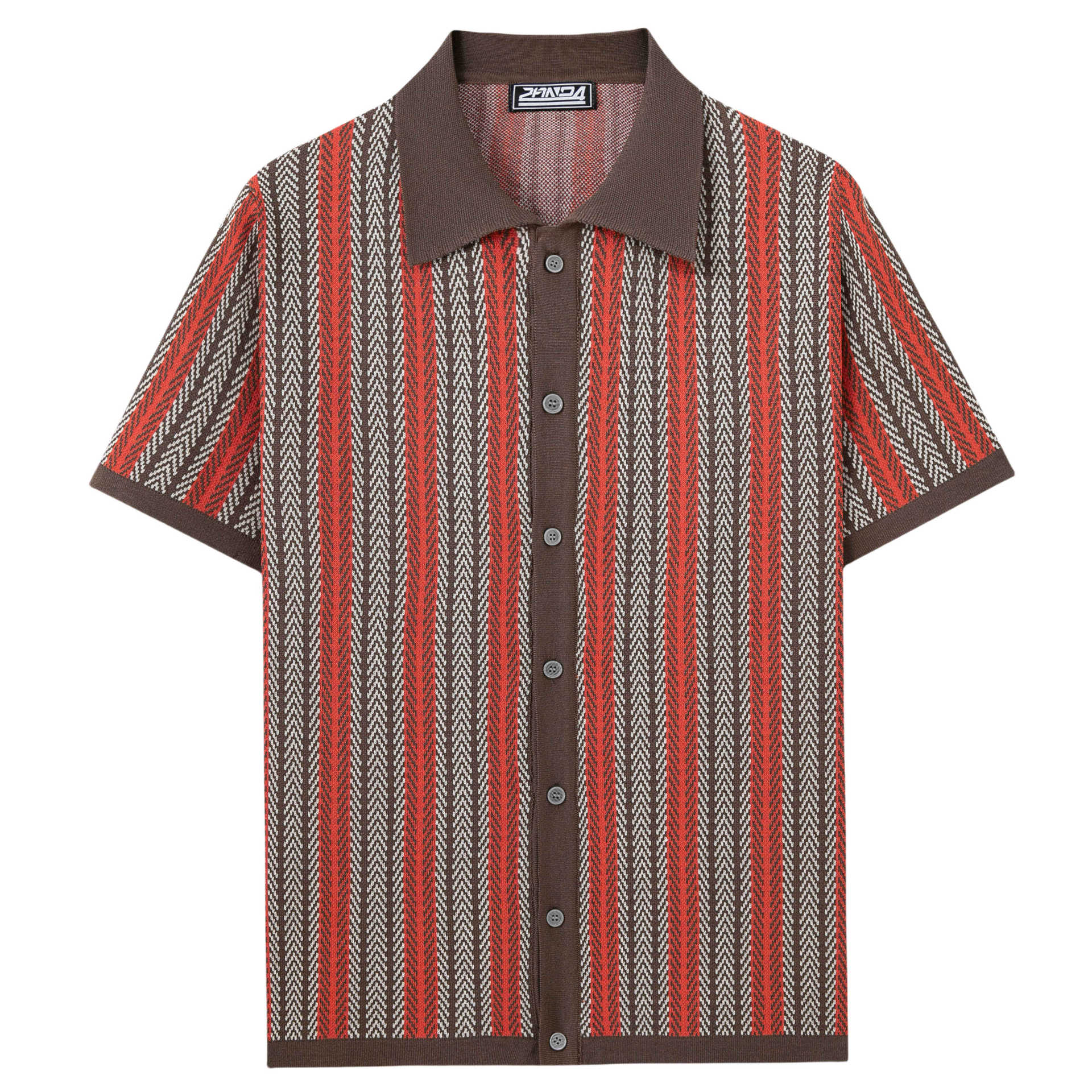 Cross-Border Men's Clothing European and American Classy Stripesd Jacquard Knitwear Casual Short-Sleeved Cardigan Polo Shirt Top Sy0116