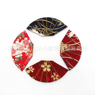 Gilded Cotton antique printing and fan semi-finished products bar supporting accessories hair clip diy hand-made material accessories
