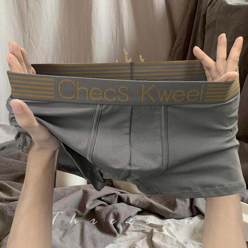 Pure cotton new men's underwear loose solid color boxer upscale student trendy boys boxer shorts head Wholesale