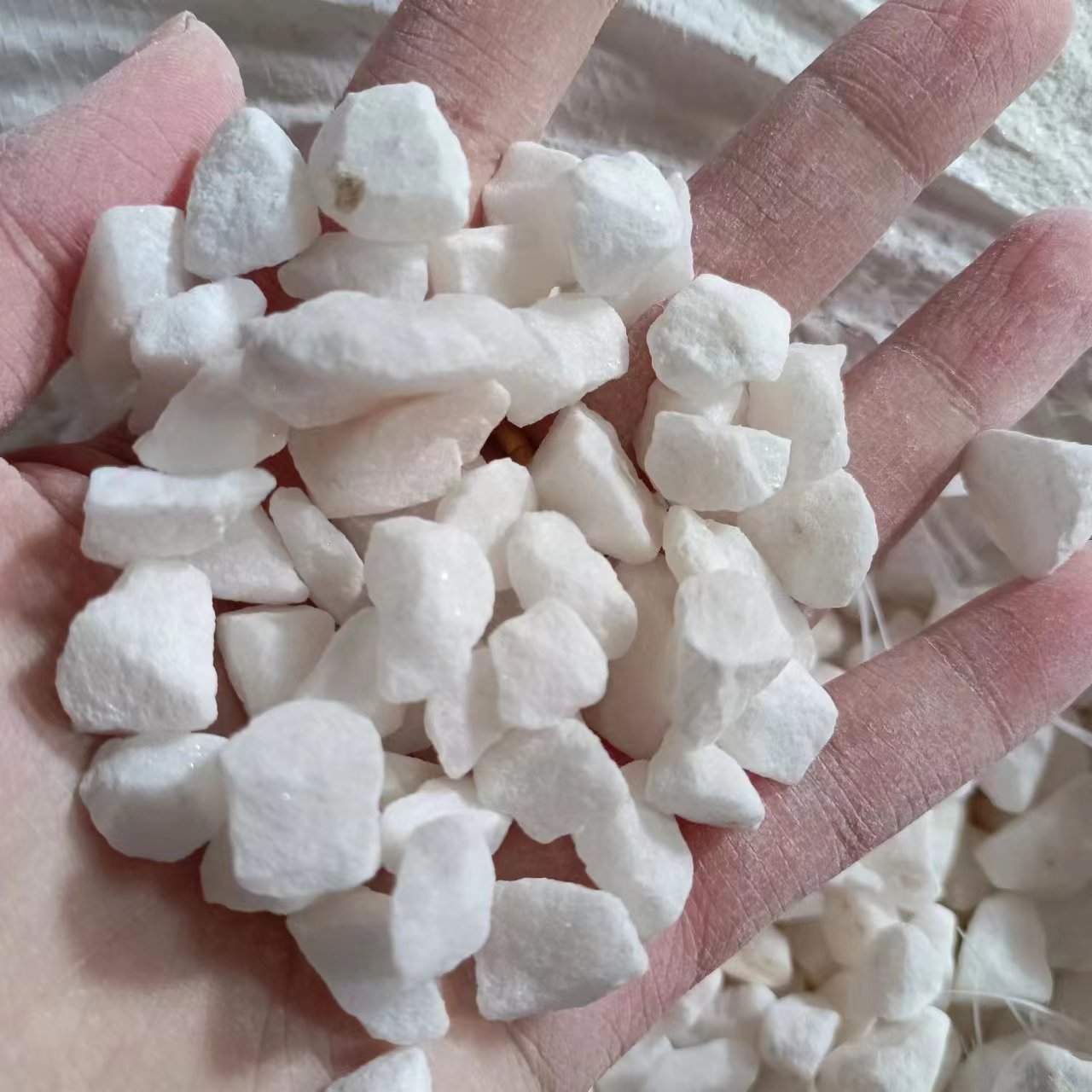 白石子水磨地用鹅卵石造景水磨石白色鹅卵石装饰用白碎石卵石