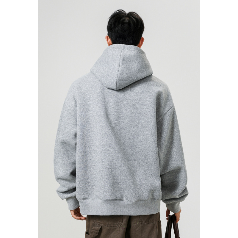 Schweres Patchwork-Kapuzensweatshirt für Damen und Herren, lockeres, lässiges Oberteil im amerikanischen Stil für Paare im Herbst, Vibe High_voghion.com