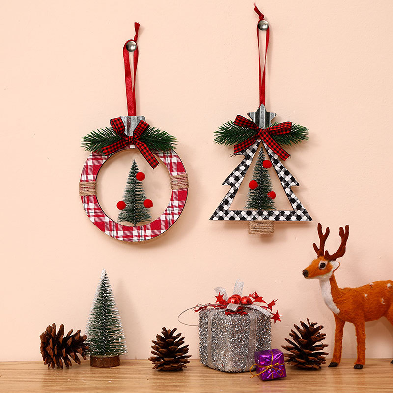 Christmas Ornaments Cedar Tree Christmas Tree Scene Round Small Pendant display picture 5