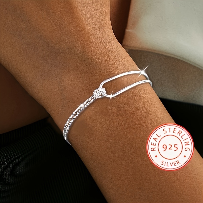 Cool Knotted Bracelet for Women, Accessible Luxury Ins Niche Simple Design Summer Half Bracelet Half Chain Bracelet Xiaohongshu Same Style
