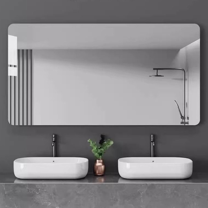 Customized Frameless Bathroom Mirror, Punch-Free Self-Adhesive Wall-Mounted Mirror, High-Definition Explosion-Proof Bathroom Bathroom Mirror, Cosmetic Mirror