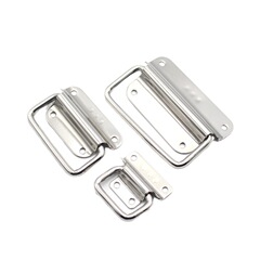 Stainless steel handle leather suitcase handle iron box wooden handle tool box handle wardrobe handle with ring handle