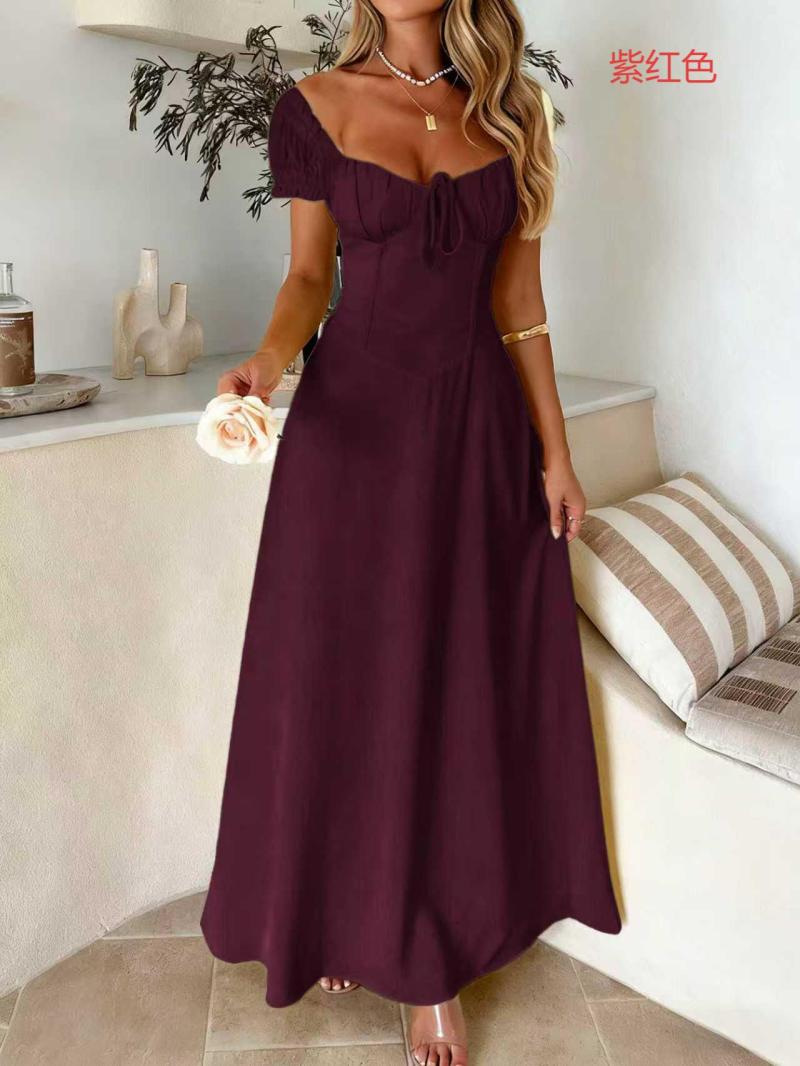 Women's Summer Elegant Short-Sleeve Maxi Dress