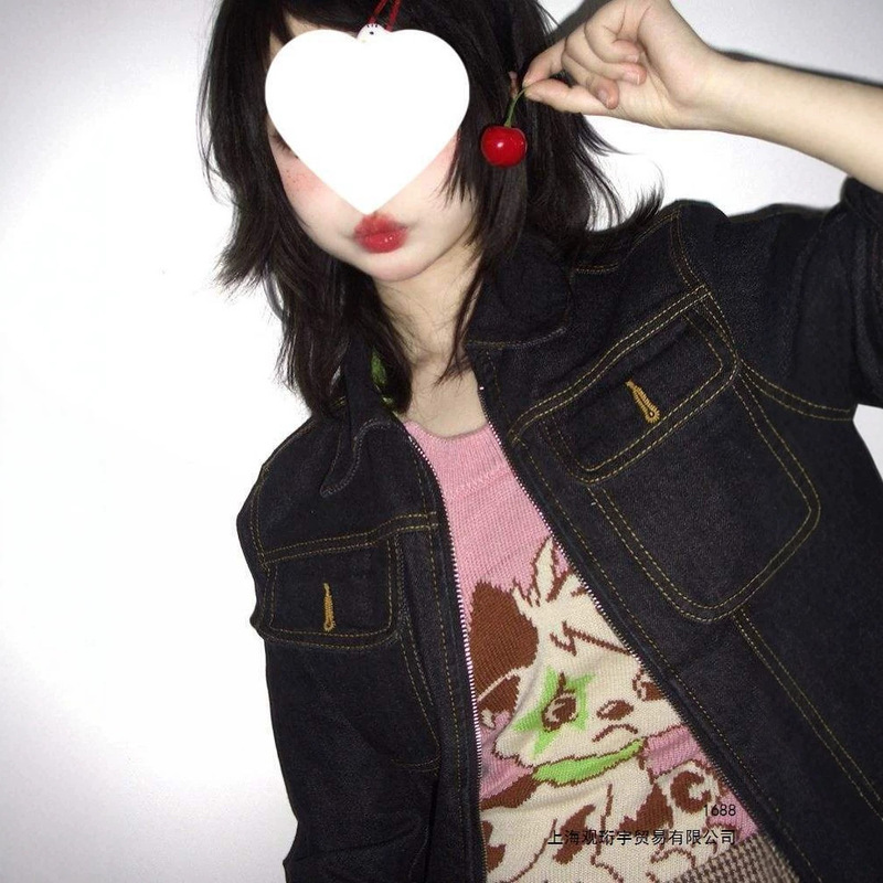 Women's denim short jacket for spring and autumn, Y2K millennium style, sweet and spicy American retro design, niche versatile jacket top Women's denim short jacket for spring and autumn, Y2K millennium style, sweet and spicy American retro design, niche versatile jacket top