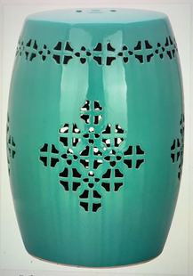New Chinese Style Retro Ceramic Drum Stool Kiln Change Glass Glaze Round Stool Hollow Stool Shoe Changing Stool Antique Old Style Ornaments